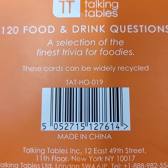 Talking Tables After Dinner Food & Drink Trivia 120 Cards SEALED NiB - Picture 4 of 4